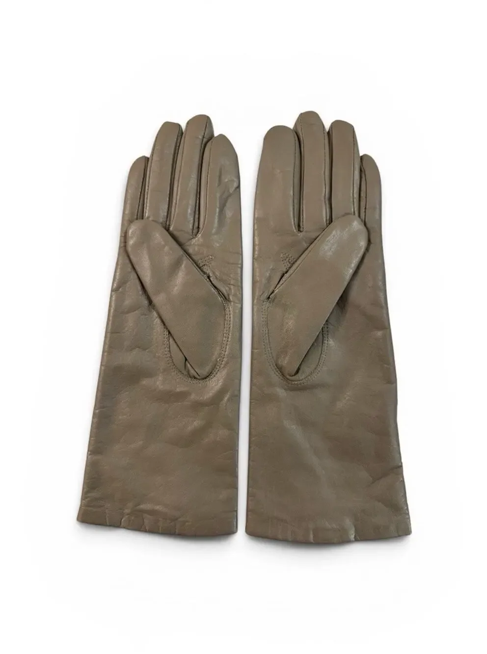 Vintage Van Raalte Leather Gloves Womens S Small Tan Beige Lined 1980s Driving